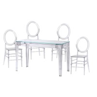Zapakuj stół Ghost 120 cm i 4 krzesła Felipe Ghost