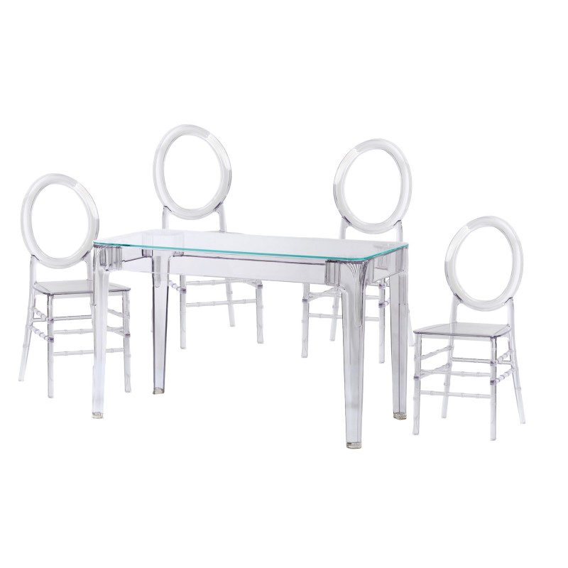 Pakkaa Ghost-pöytä 120 cm ja 4 Felipe Ghost -tuolia