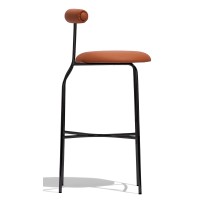 Taburete industrial Elbow tapizado en polipiel