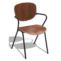 Industrial chair Alpha in walnut wood