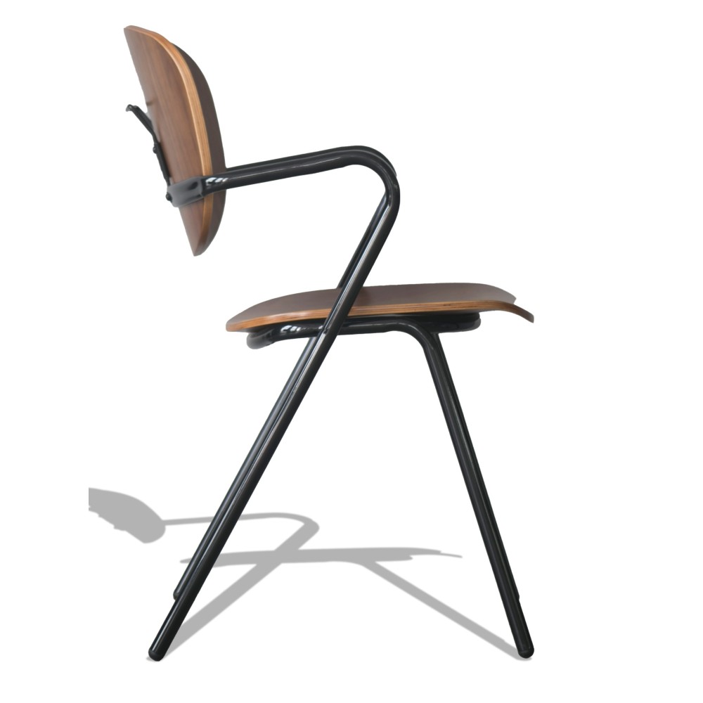 Industrial chair Alpha in walnut wood