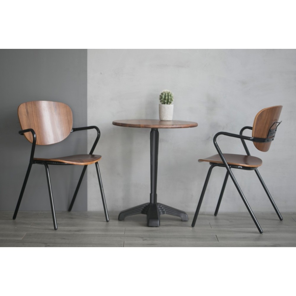 Industrial chair Alpha in walnut wood