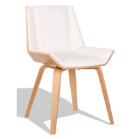 Nordic Plywood S-stoel met kunstleer en kussen van esdoornhout