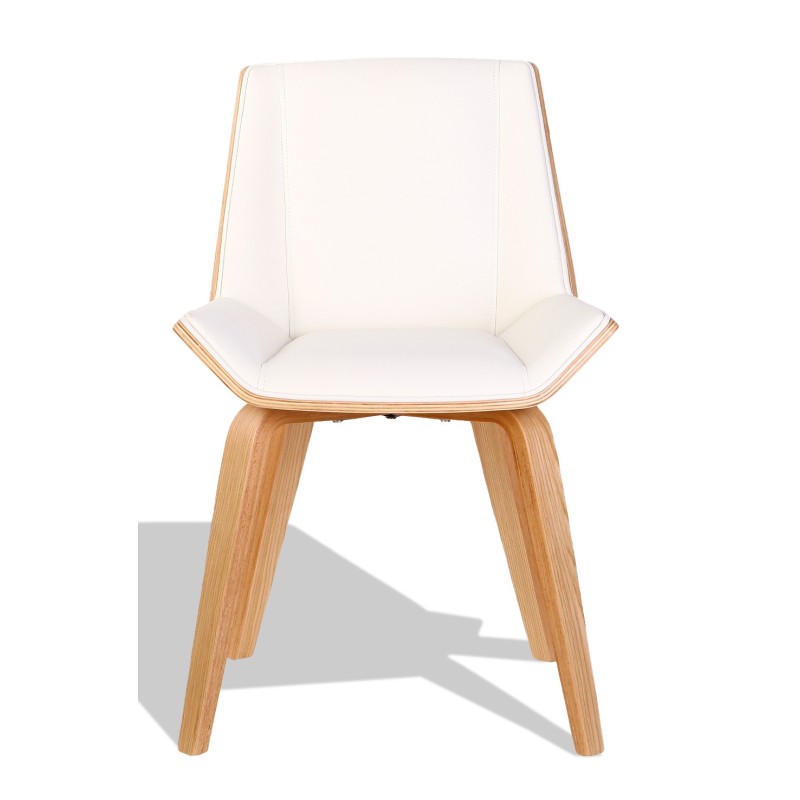 Sedia Nordic Plywood S con cuscino in similpelle e legno di acero