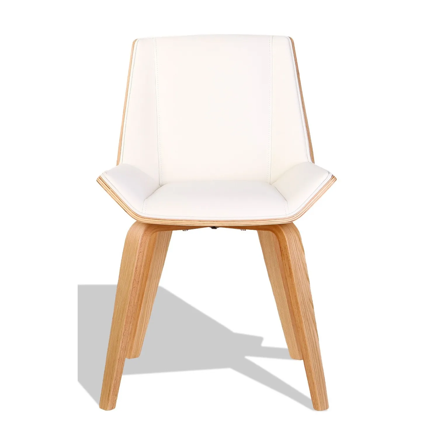 Cadeira Nordic Plywood S com almofada de couro sintético e madeira de bordo
