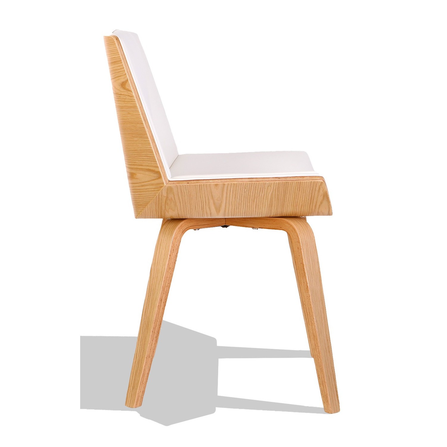 Sedia Nordic Plywood S con cuscino in similpelle e legno di acero