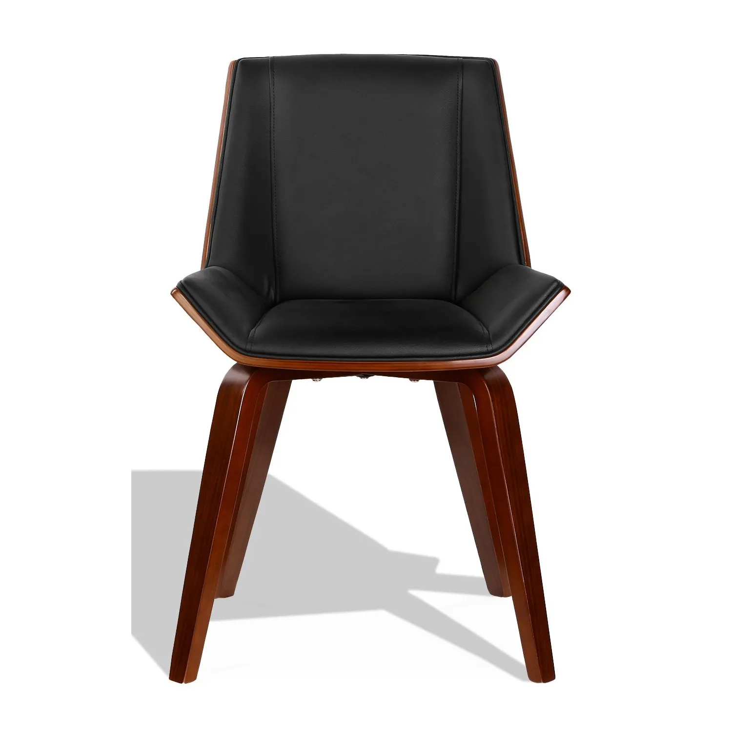 Silla Nordic Plywood S con cojín de polipiel y madera de nogal