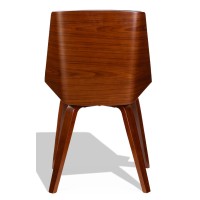 Cadeira Nordic Plywood S com almofada de couro sintético e nogueira