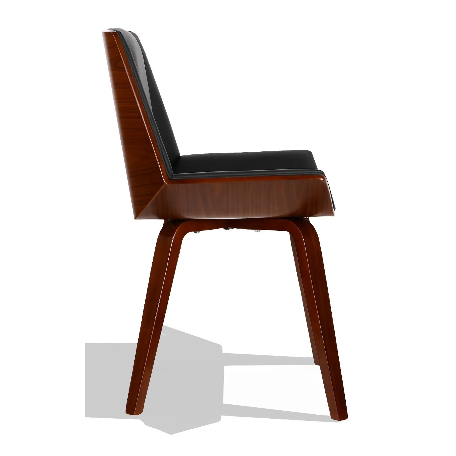Silla Nordic Plywood S con cojín de polipiel y madera de nogal
