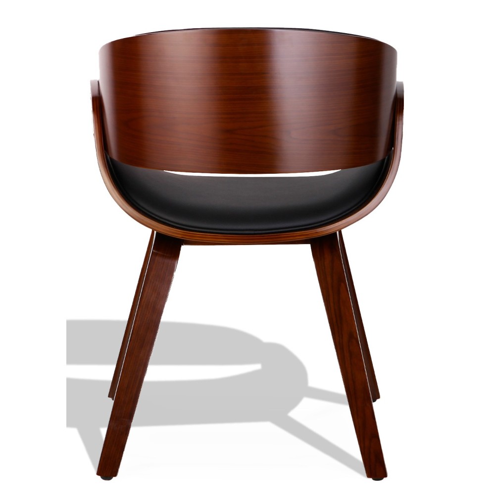 Cadeira Nordic Burrow S com almofada de couro sintético em madeira de nogueira