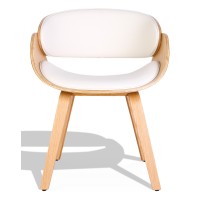 Cadeira Nordic Burrow S com almofada de imitação de madeira de bordo