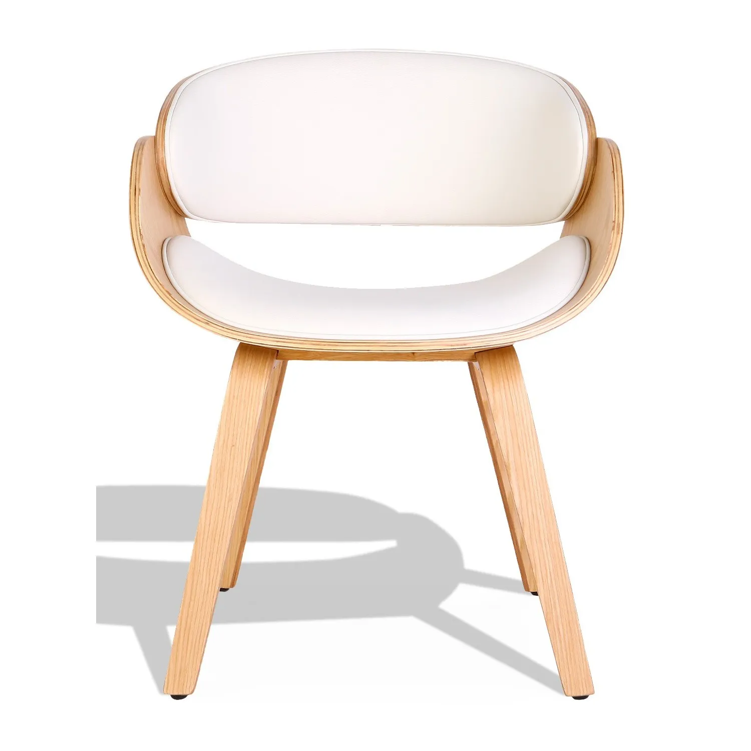 Silla nórdica Burrow S con cojín de polipiel de madera de arce