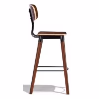 Taburete industrial Copine en madera de nogal