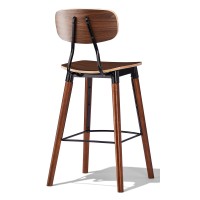 Tabouret industriel Copine en noyer