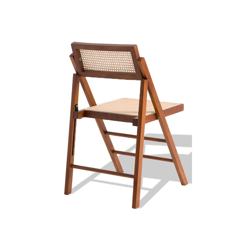 Compass Folding Chair in natural rattan