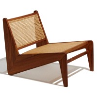 Compass Loungesessel aus Teakholz und natürlichem Rattan