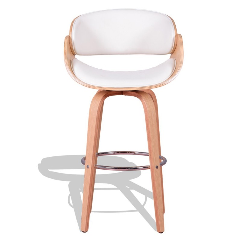 Tabouret Burrow en bois d'érable et coussin en similicuir