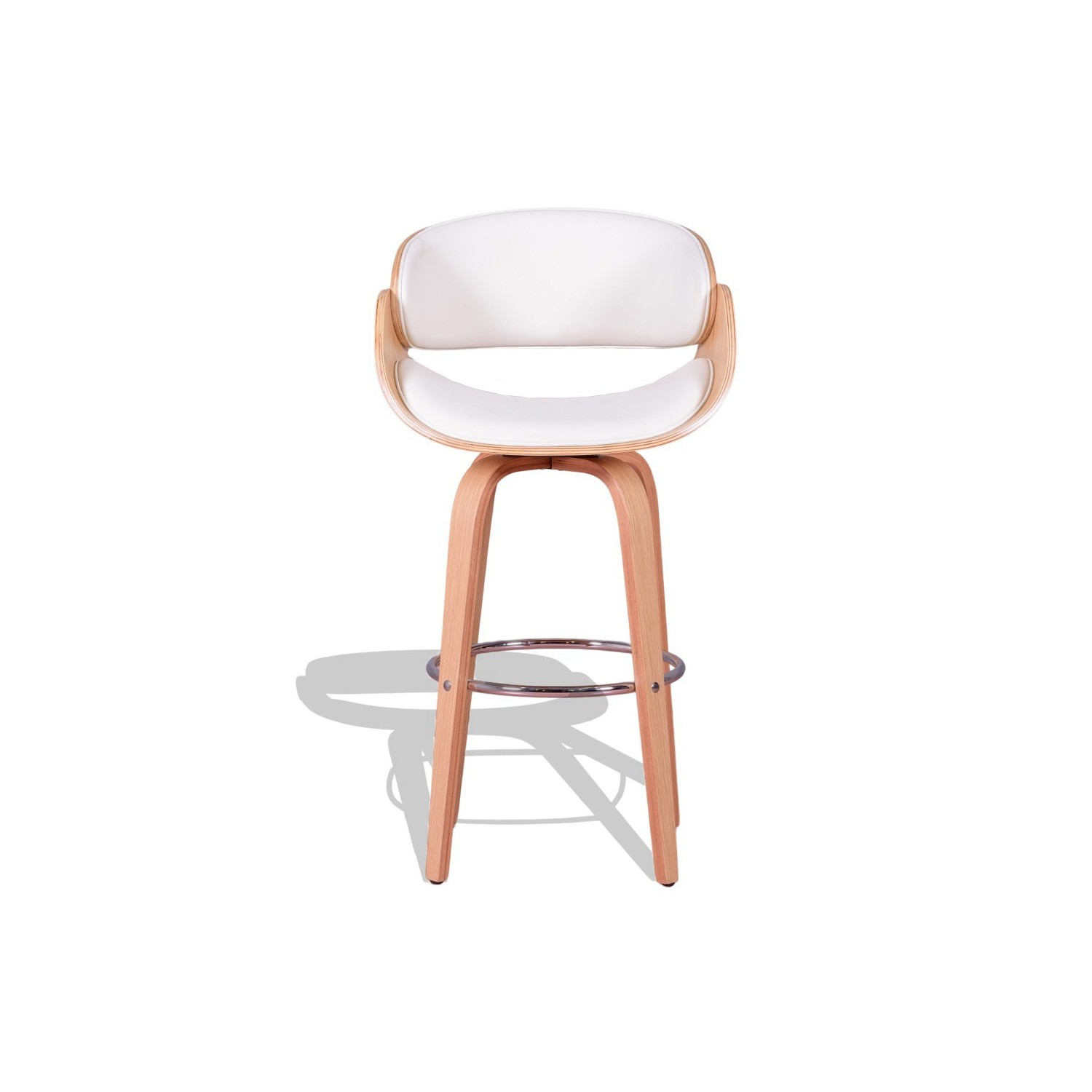 Tabouret Burrow en bois d'érable et coussin en similicuir