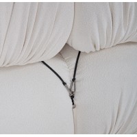 Sofá Laurel com braço direito estofado em bouclé