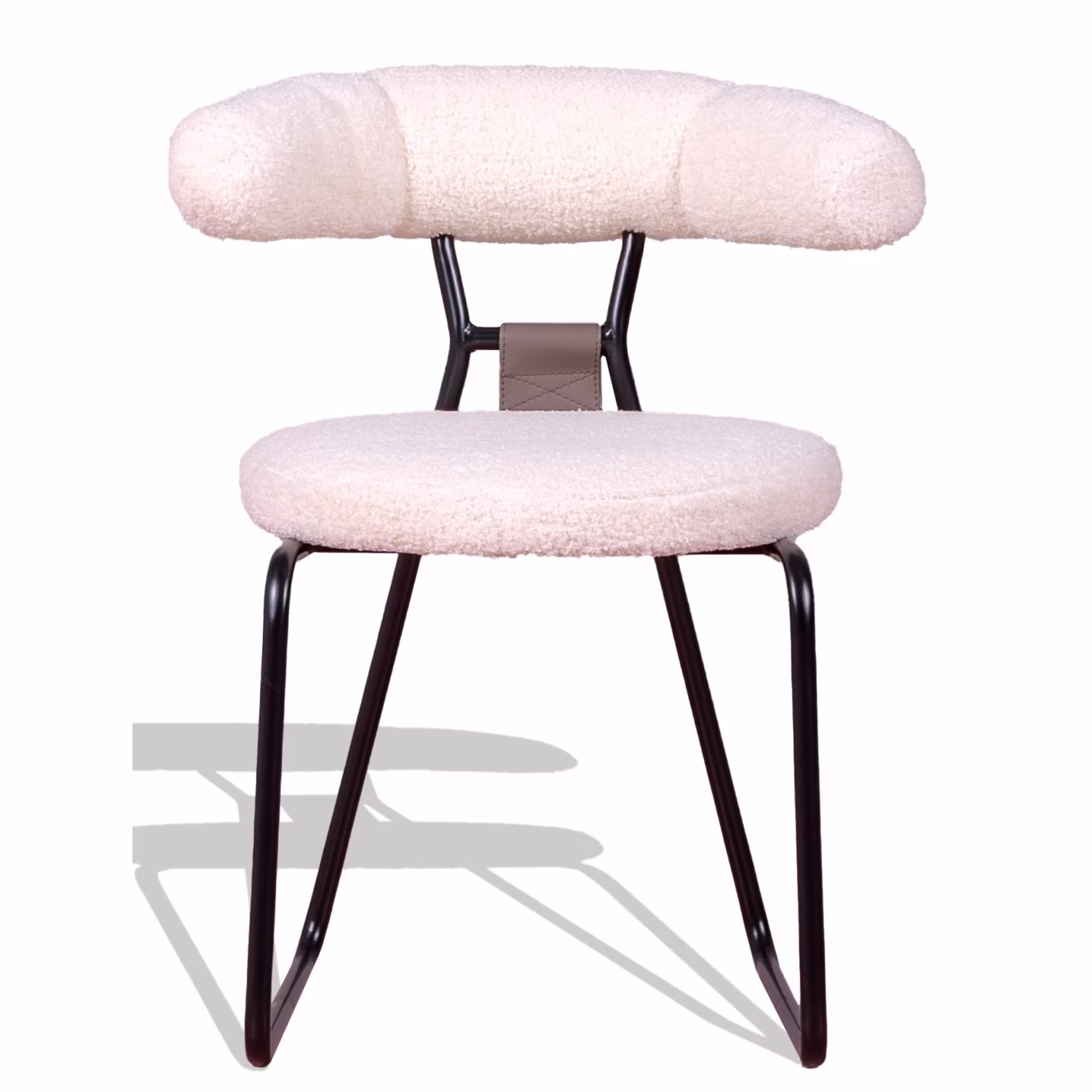 Silla de diseño Oxford tapizada en bouclé
