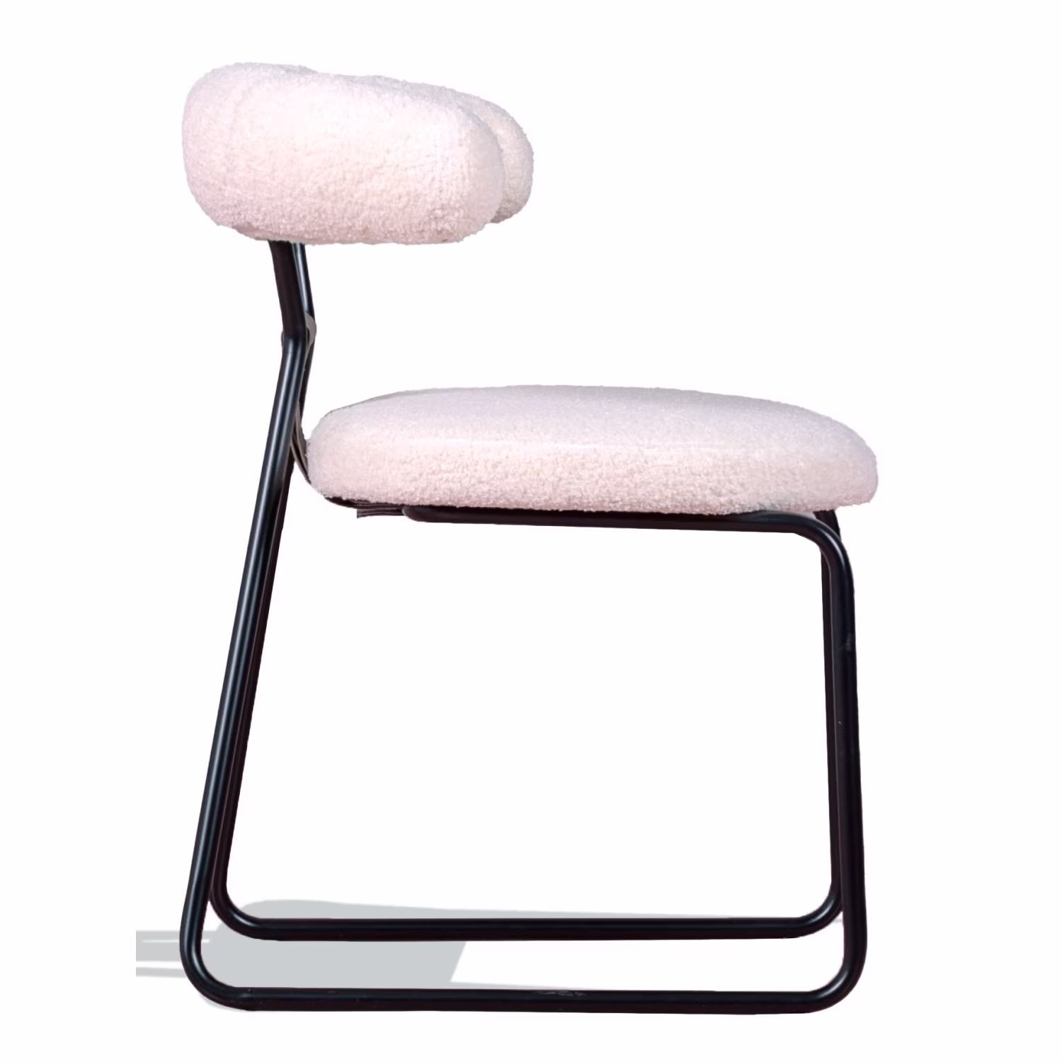 Silla de diseño Oxford tapizada en bouclé