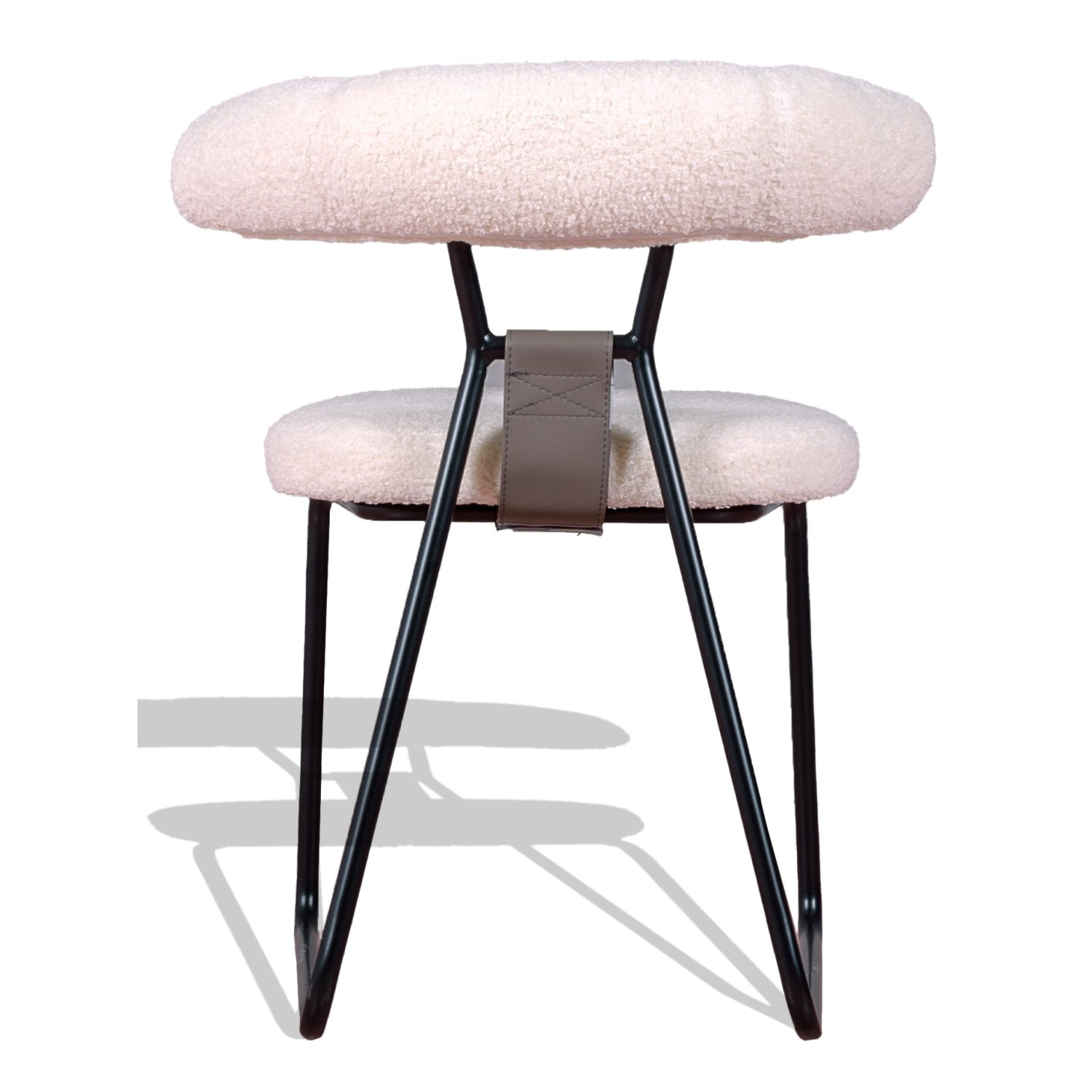Sedia di design Oxford rivestita in bouclé
