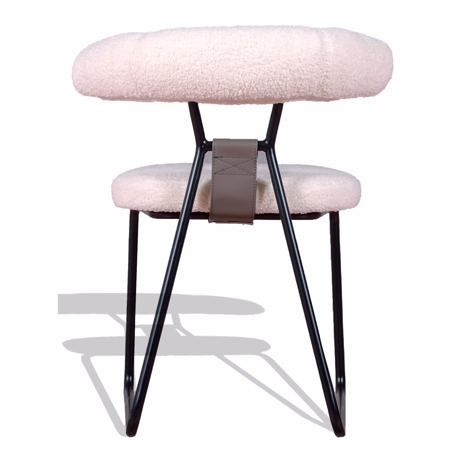 Silla de diseño Oxford tapizada en bouclé