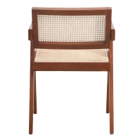 Replica della sedia Chandigarh con braccioli del designer Pierre Jeanneret 