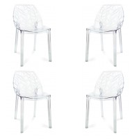 PACK 4 TRANSPARENT VEGTAL CHAIRS