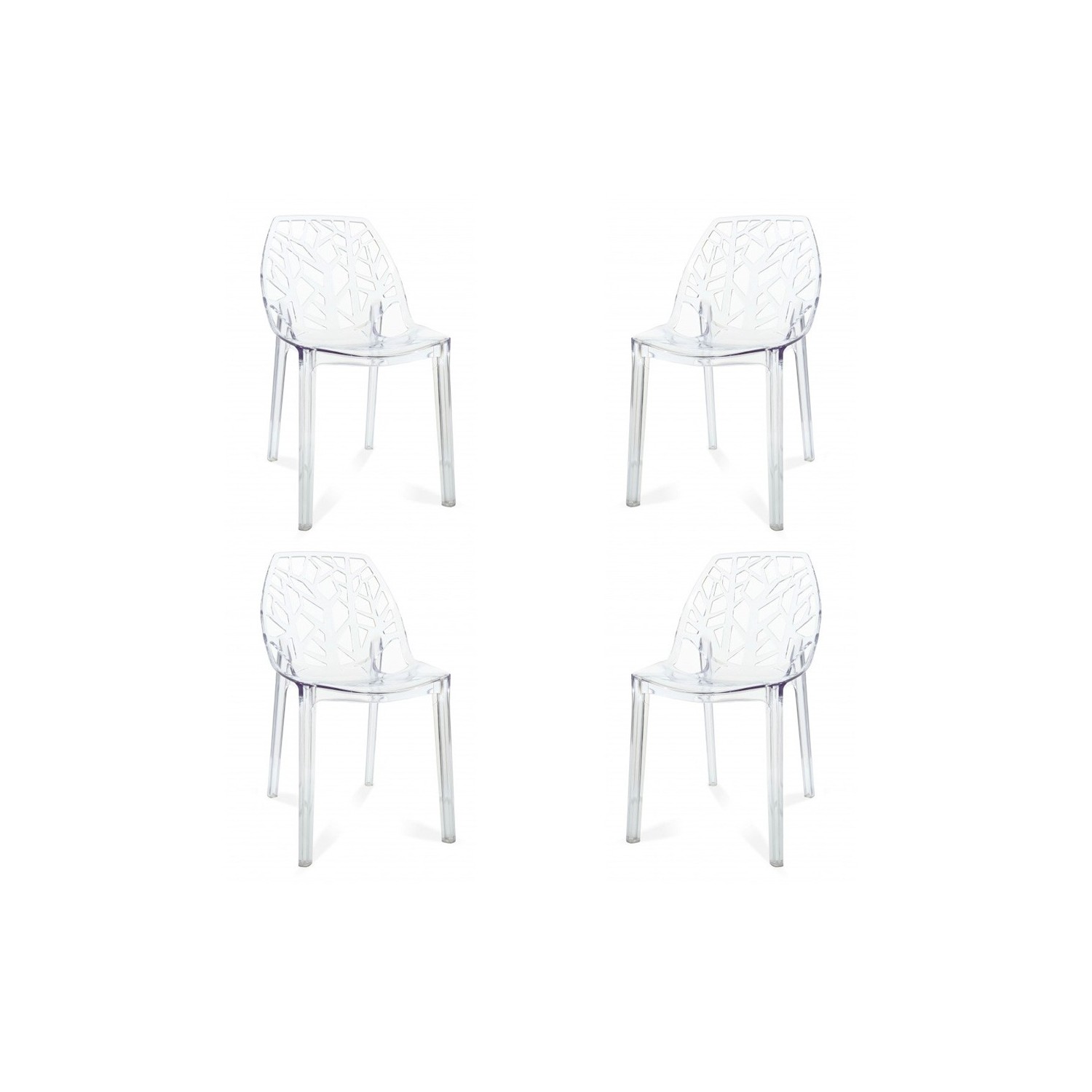 PACK 4 CHAISES VEGTALES TRANSPARENTES
