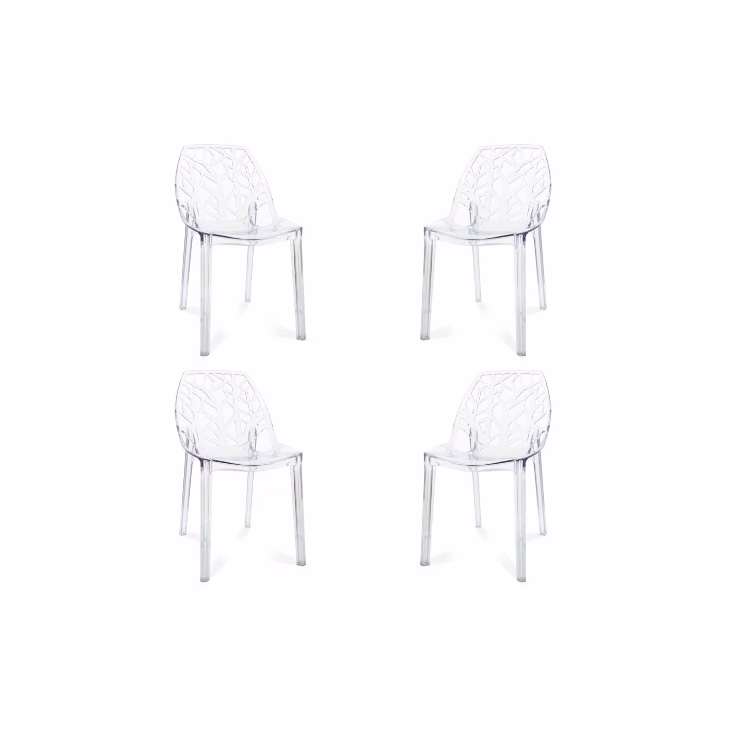 PACK 4 SILLAS VEGTAL TRANSPARENTES