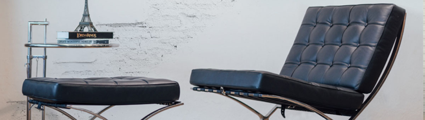 Replicas of mid century designer armchairs