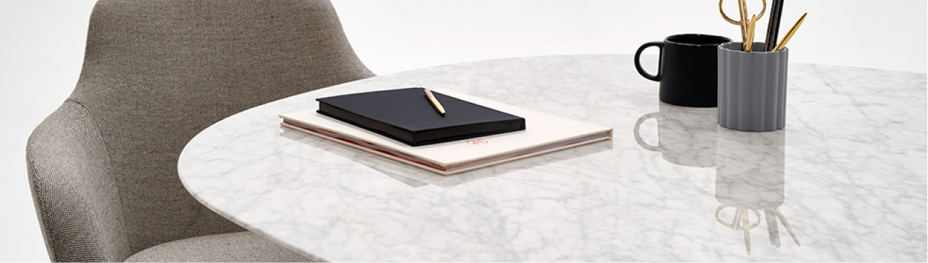 Mesas de jantar redondas de mármore